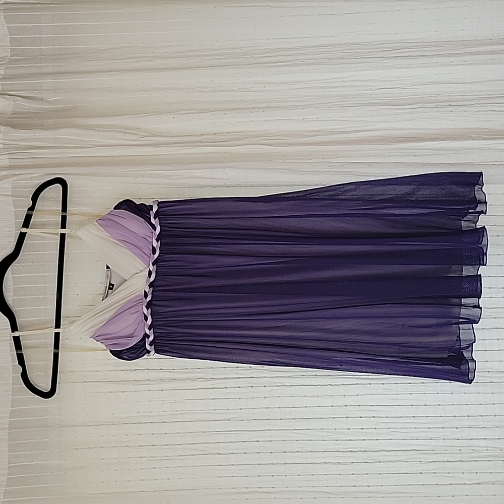 VNTG Hotkiss empire waist babydoll layered spaghetti strap sheer dress